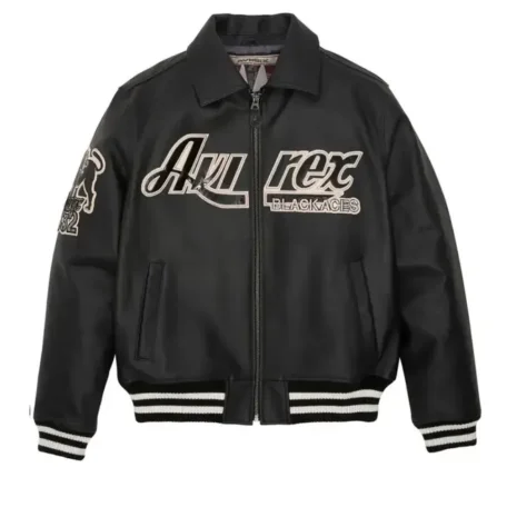 Avirex Tuskegee Black Aces Leather Jacket Black