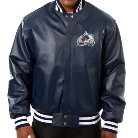 Colorado-Avalanche-Bomber-Navy-Blue-Leather-Jacket.webp