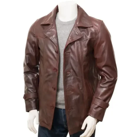 Men’s Antique Brown Leather Coat