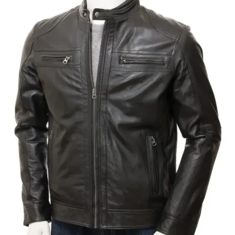 Men’s Biker Leather Black Jacket