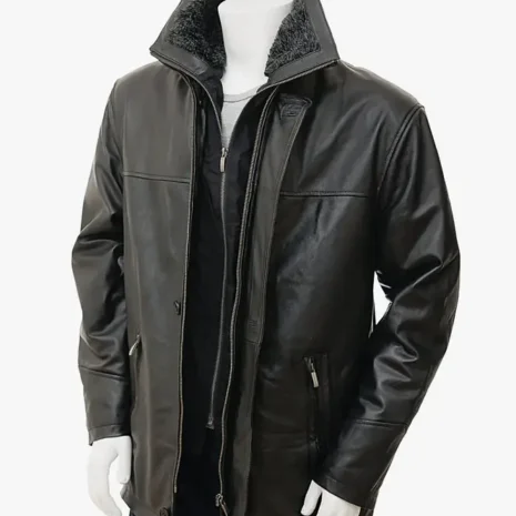 Men’s Black Leather Coat : Erfut