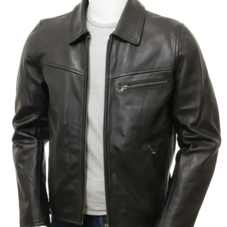 Men’s Genuine Cowhide Biker Leather Jacket