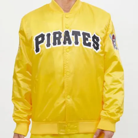 Pittsburgh-Pirates-Wordmark-Yellow-Satin-Jacket.webp